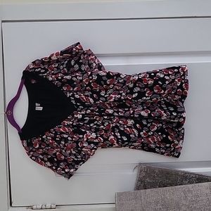 Madison, size medium, red, black, and white, short sleeve blousse